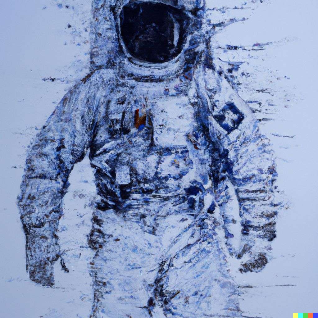 an astronaut, water transfer printing